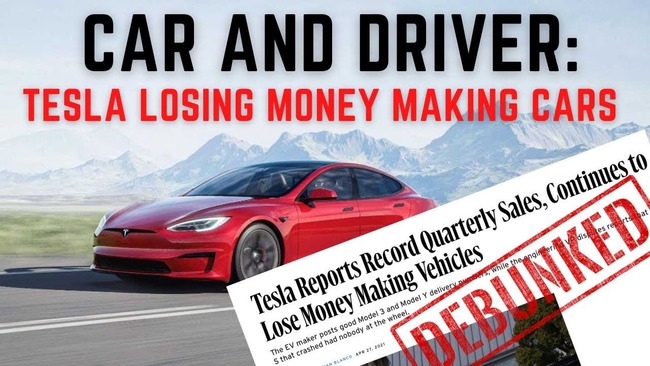 Tesla Myth: "Tesla Is Losing Money Making Cars"