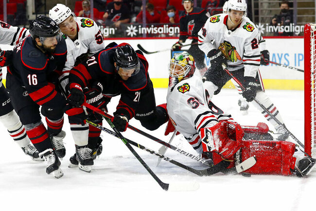 Aho, Hurricanes beat Blackhawks 5-2, Chicago eliminated