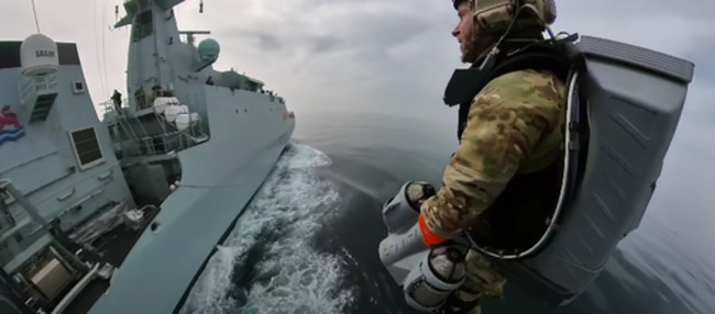 Watch: Royal Marine With Jet Suit Practice Mock Maritime Boarding Operations?