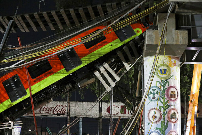 Mexico City metro overpass collapses onto road; 23 dead
