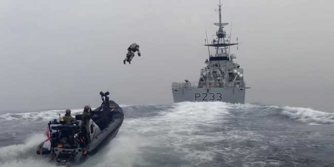 VIDEO: British Royal Marines have been practicing storming a ship at sea with jet packs