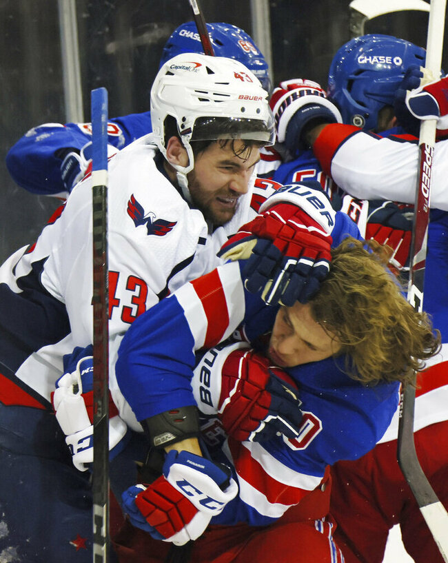 Capitals' Wilson fined $5K for roughing Rangers' Buchnevich