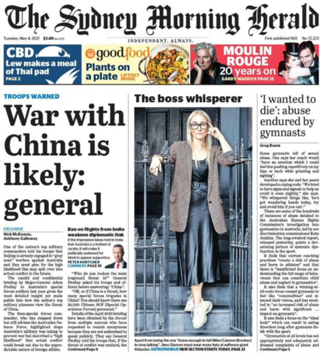 Top Australian General's Leaked Classified Briefing Says War With China A "High Likelihood"