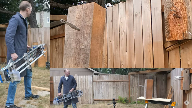 YouTubers make laser-sighted, fully automatic, knife-throwing machine gun