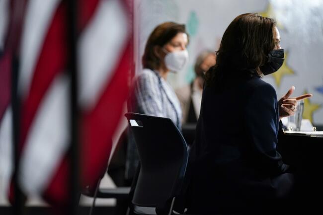 Kamala Harris stops in Rhode Island to pitch Biden jobs plan