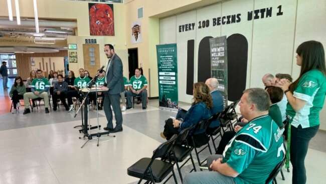 Sask. students introduced to Roughrider-centred mental health initiative